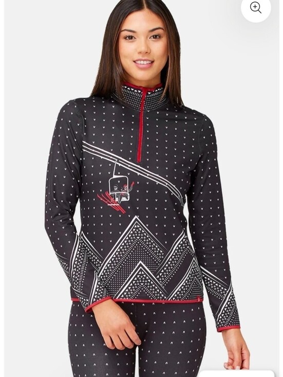 Krimson Klover Jackets & Blazers - Krimson Klover Black Ski Quarter-Zip Baselayer